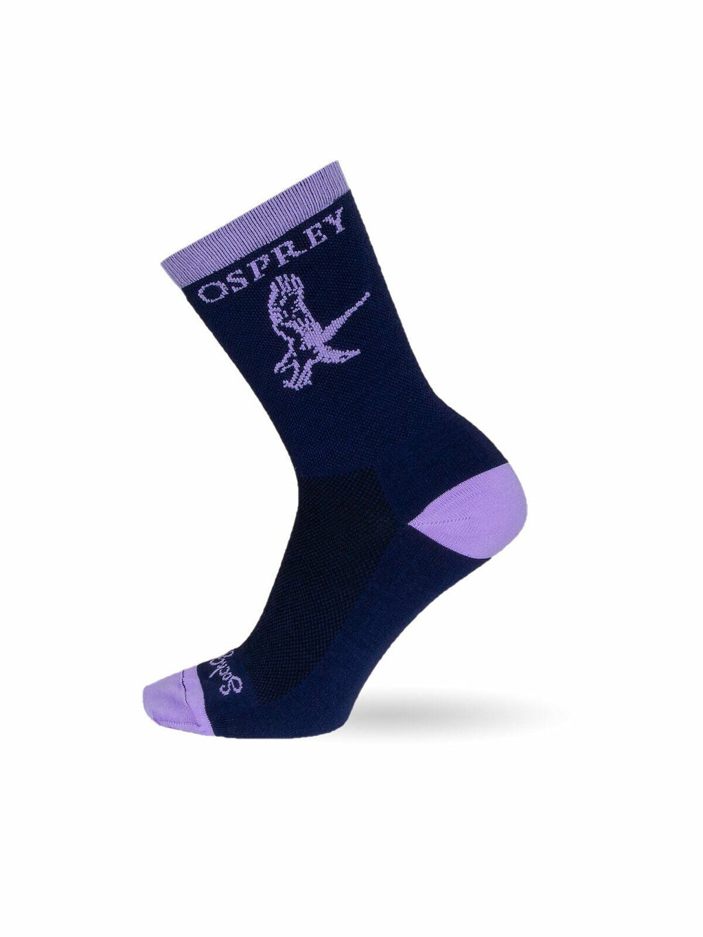 side view of the Heritage Bike Sock  in color purple