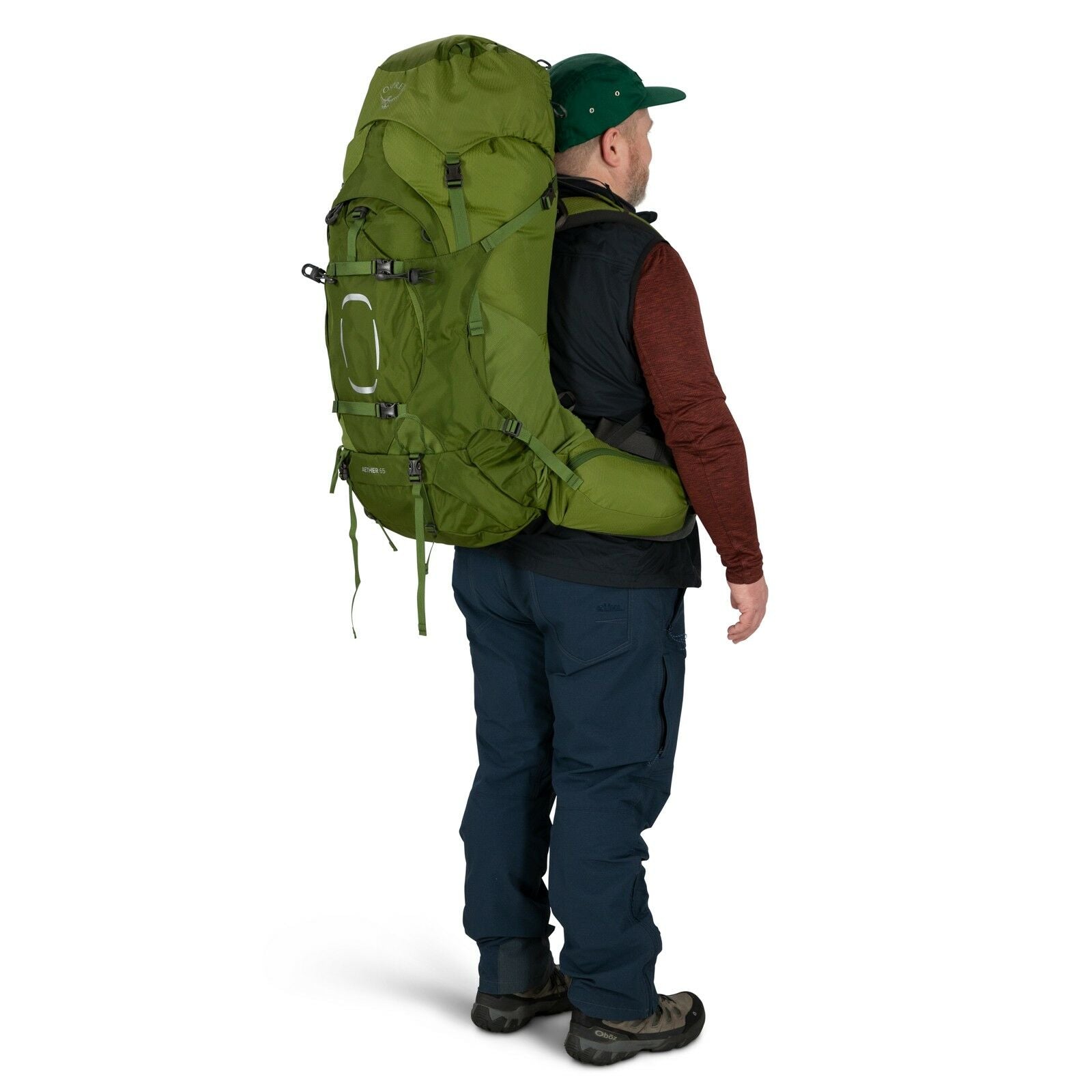 a person modeling the Aether™ 65 Extended Fit in color garlicmustardgreen