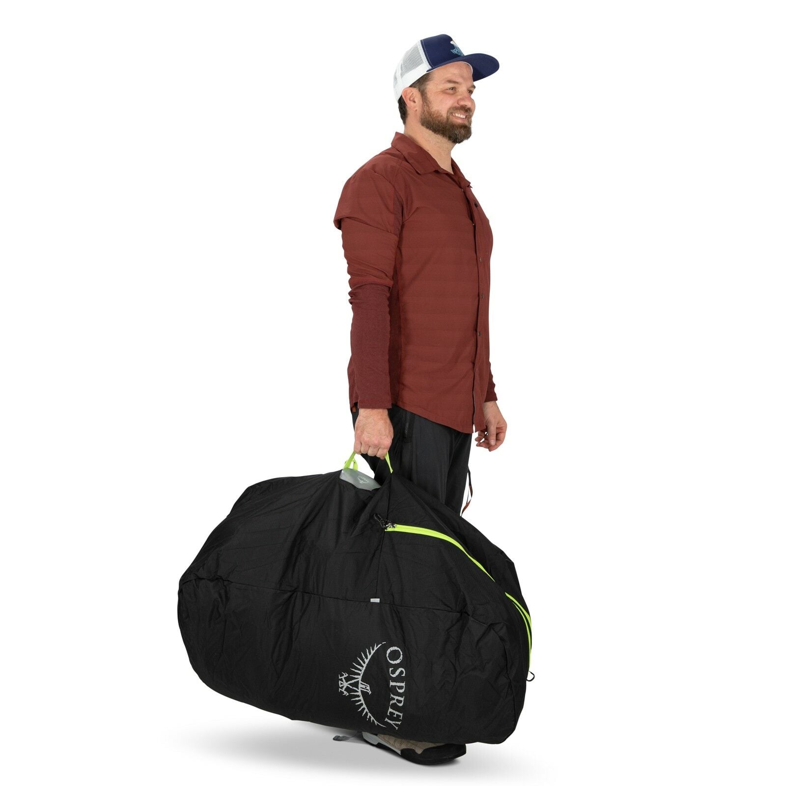 a person modeling the AirPorter Small in color black