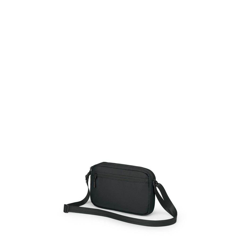 a 4/5 view of the Aoede Crossbody Bag  in color Black