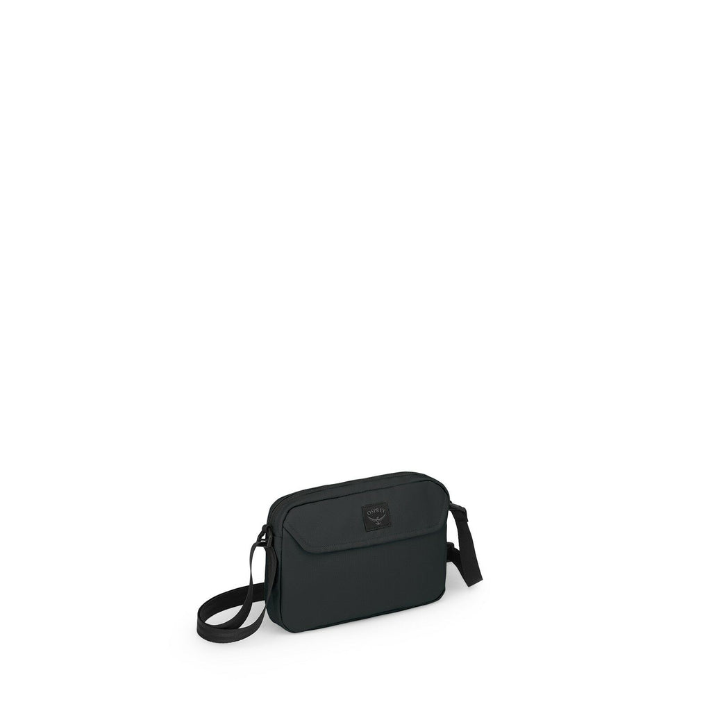 side view of the Aoede Crossbody Bag  in color black