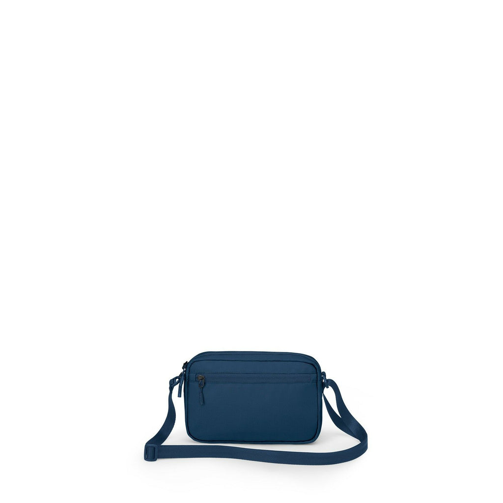 back image of the Aoede Crossbody in the color Antique Blue