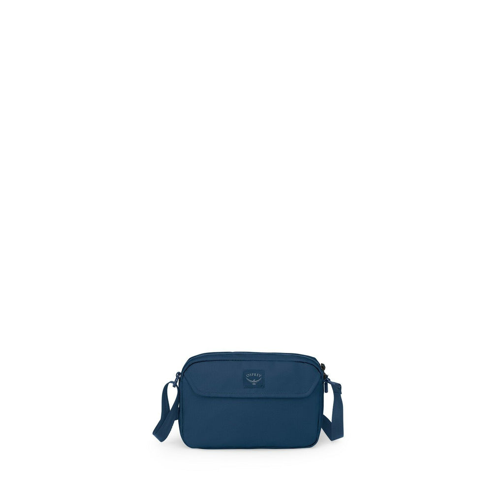 Front image of the Aoede Crossbody in the color Antique Blue