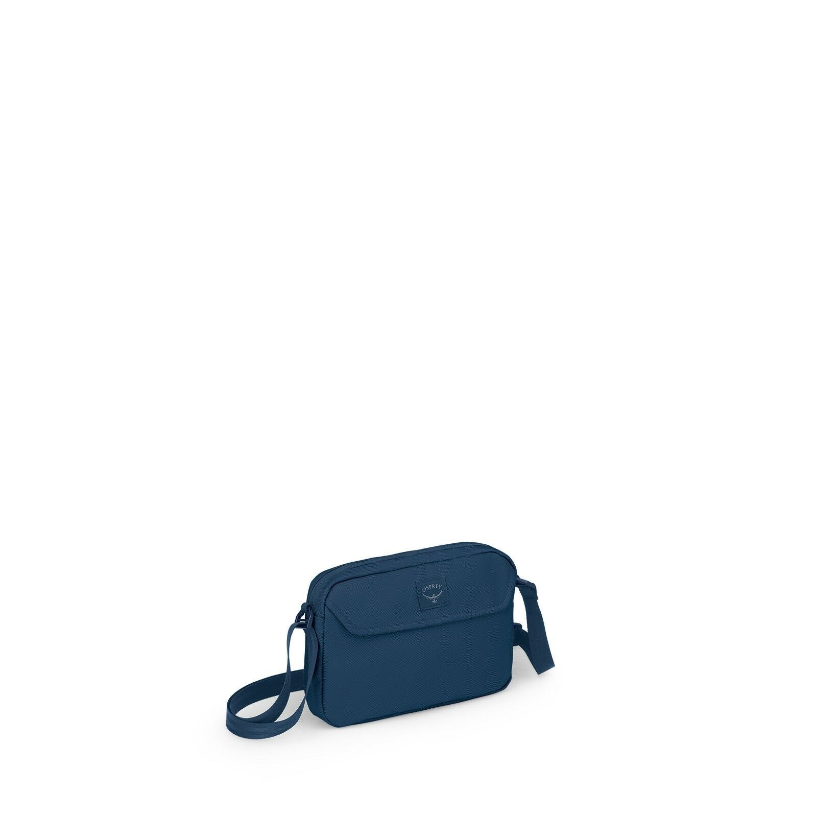 Side image of the Aoede Crossbody in the color Antique Blue