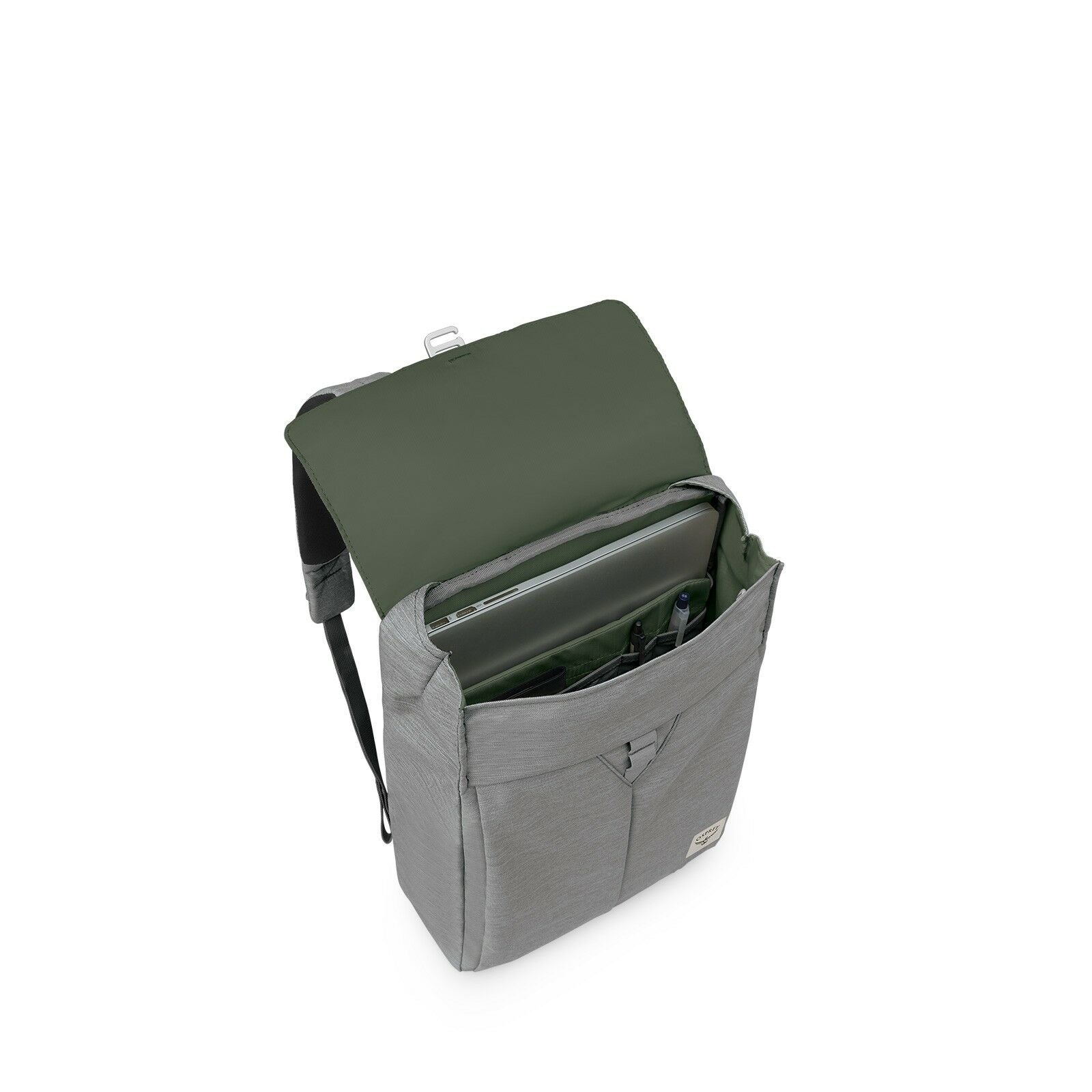 side view of the Osprey Arcane™ Flap Pack in color heathergrey