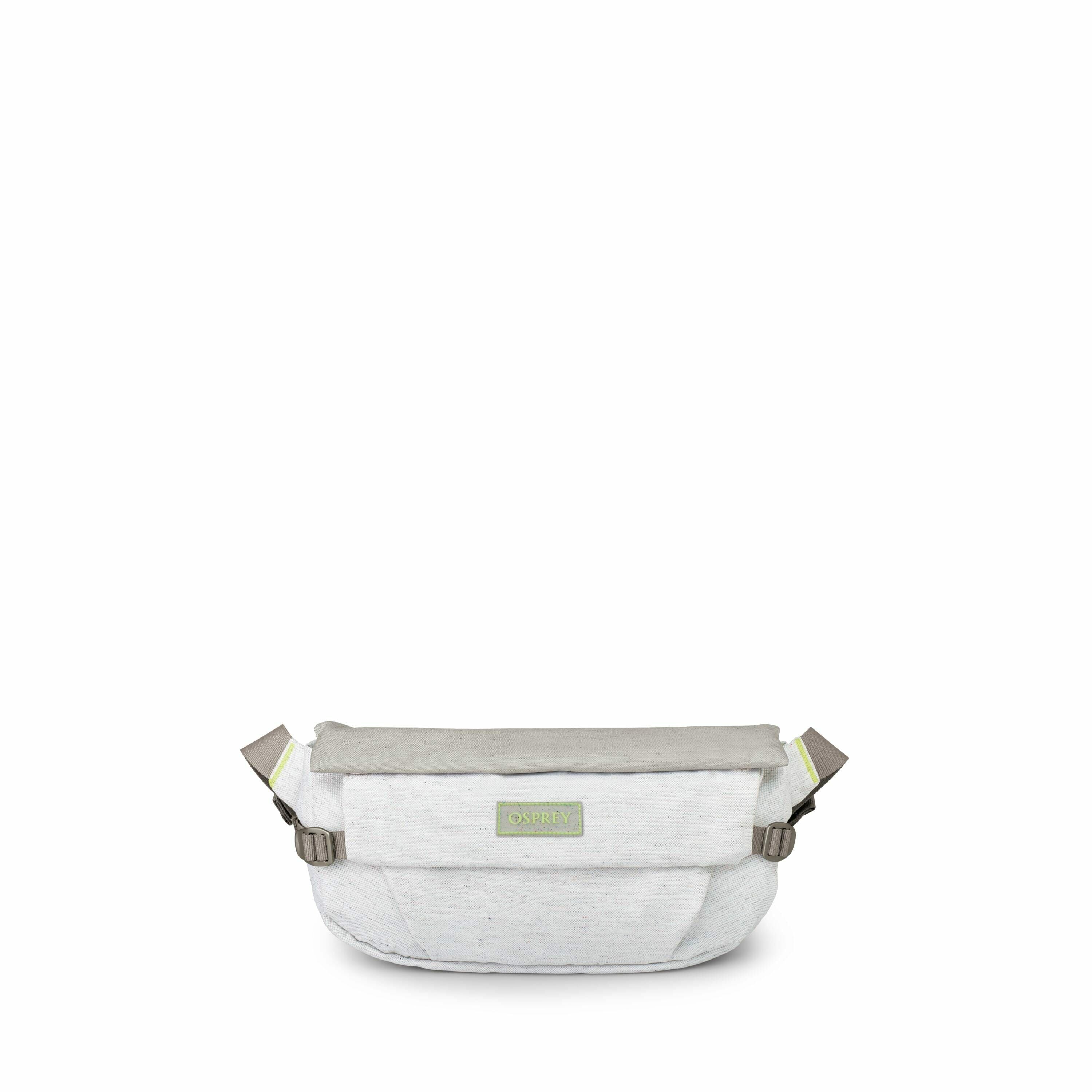 The image series shows a collapsible or compressible fabric product that appears to be a travel accessory, possibly a toiletry bag or packing organizer. It is light grey in color with a subtle texture and features a label with the text "DONKEY" on the fro