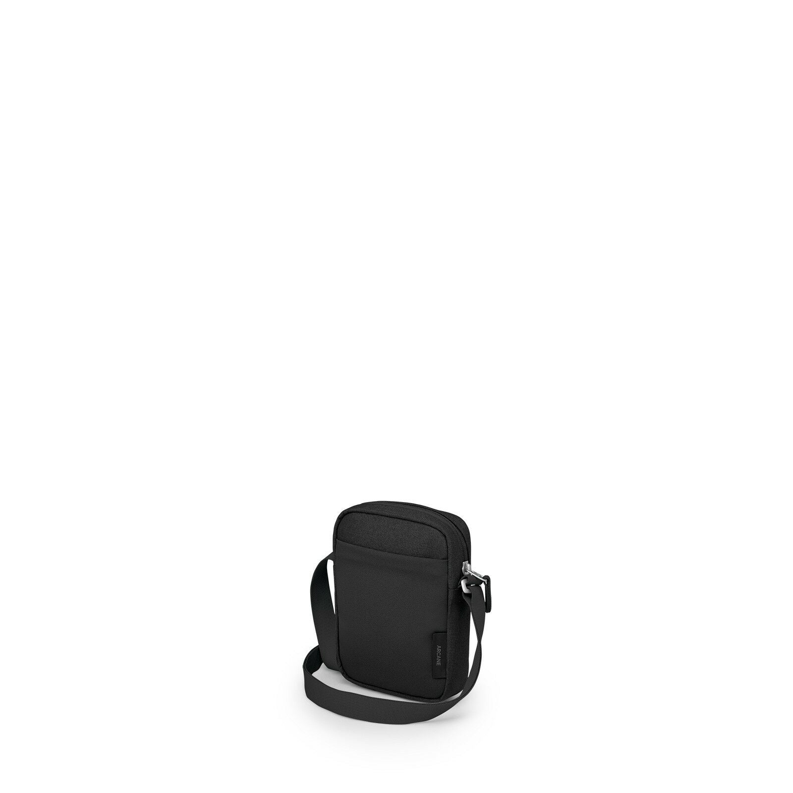 back side view of the Arcane Small Crossbody in color Black