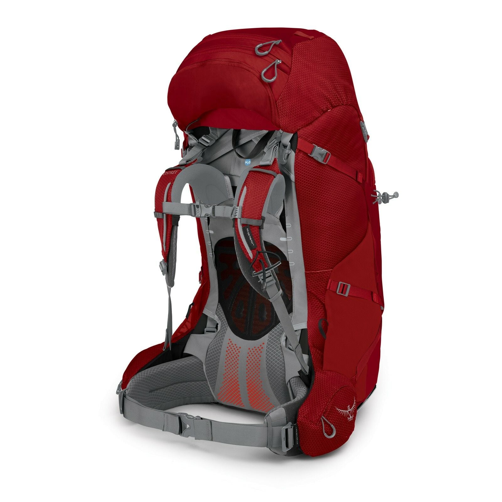 a 4/5 view of the Ariel Plus 85 in color carnelianred