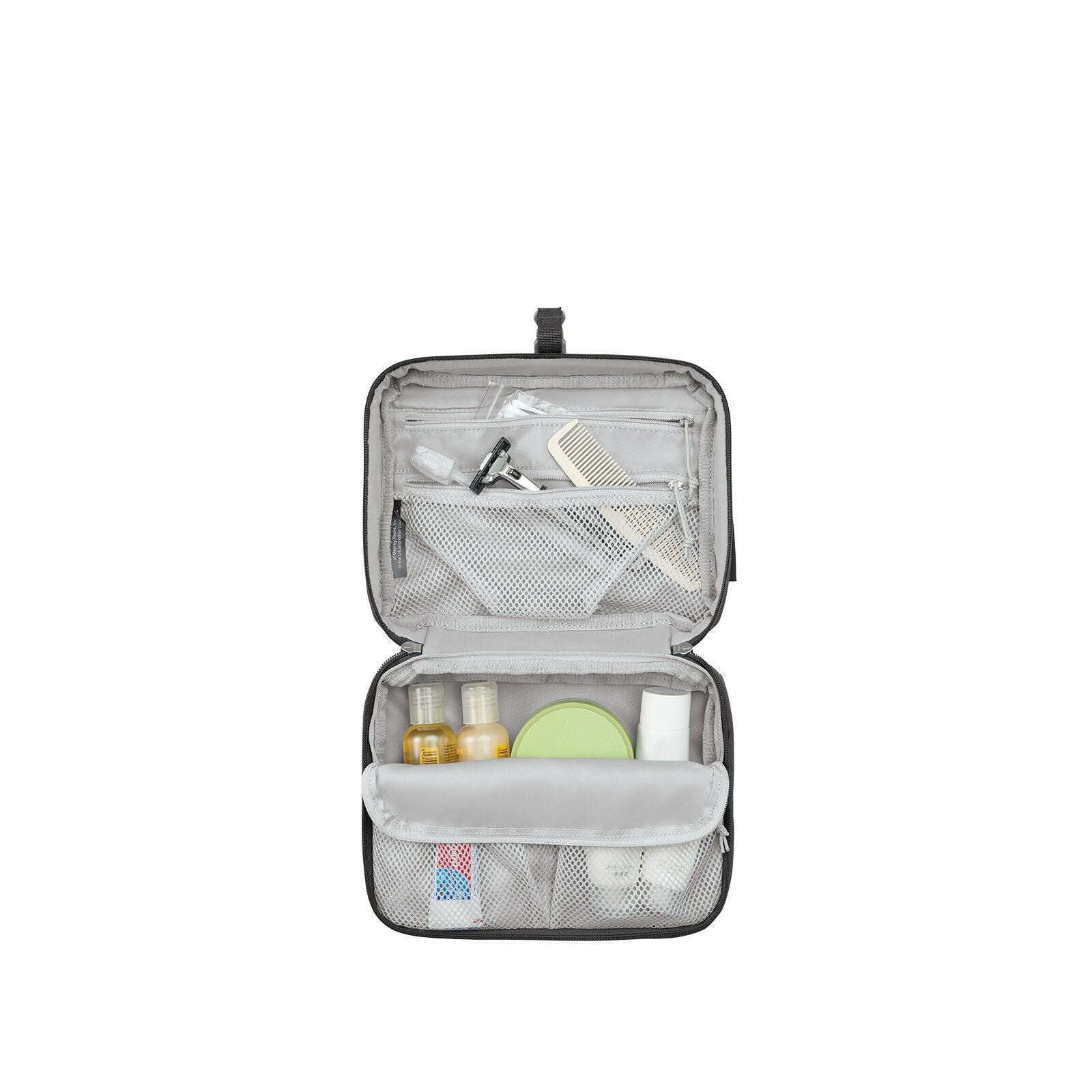 side view of the Daylite® Hanging Toiletry Kit in color black