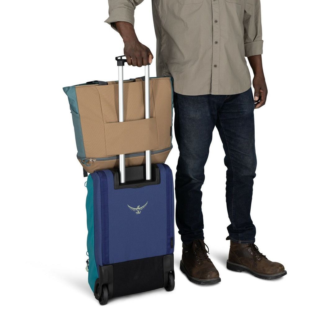 detailed image of Daylite Large Tote with the wheeled daylite handle through back of Large Tote