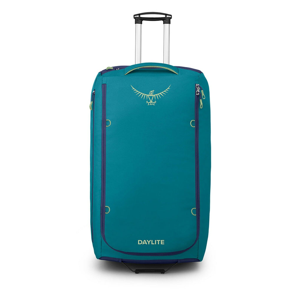 Front image of Daylite Wheeled Duffel 118 in the color blue spikemoss/alkaline