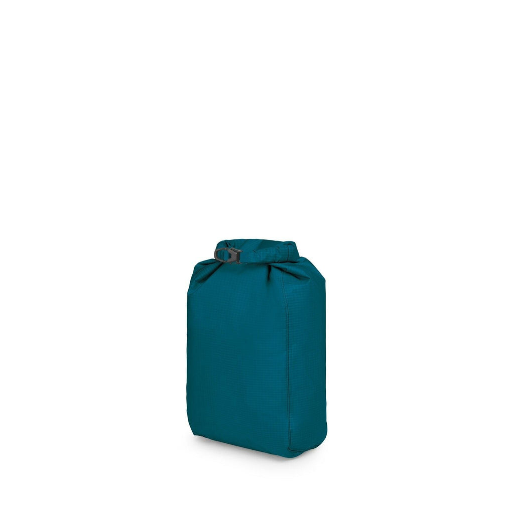 a 4/5 view of the Ultralight Dry Sack w/ Window 12 L in color waterfrontblue