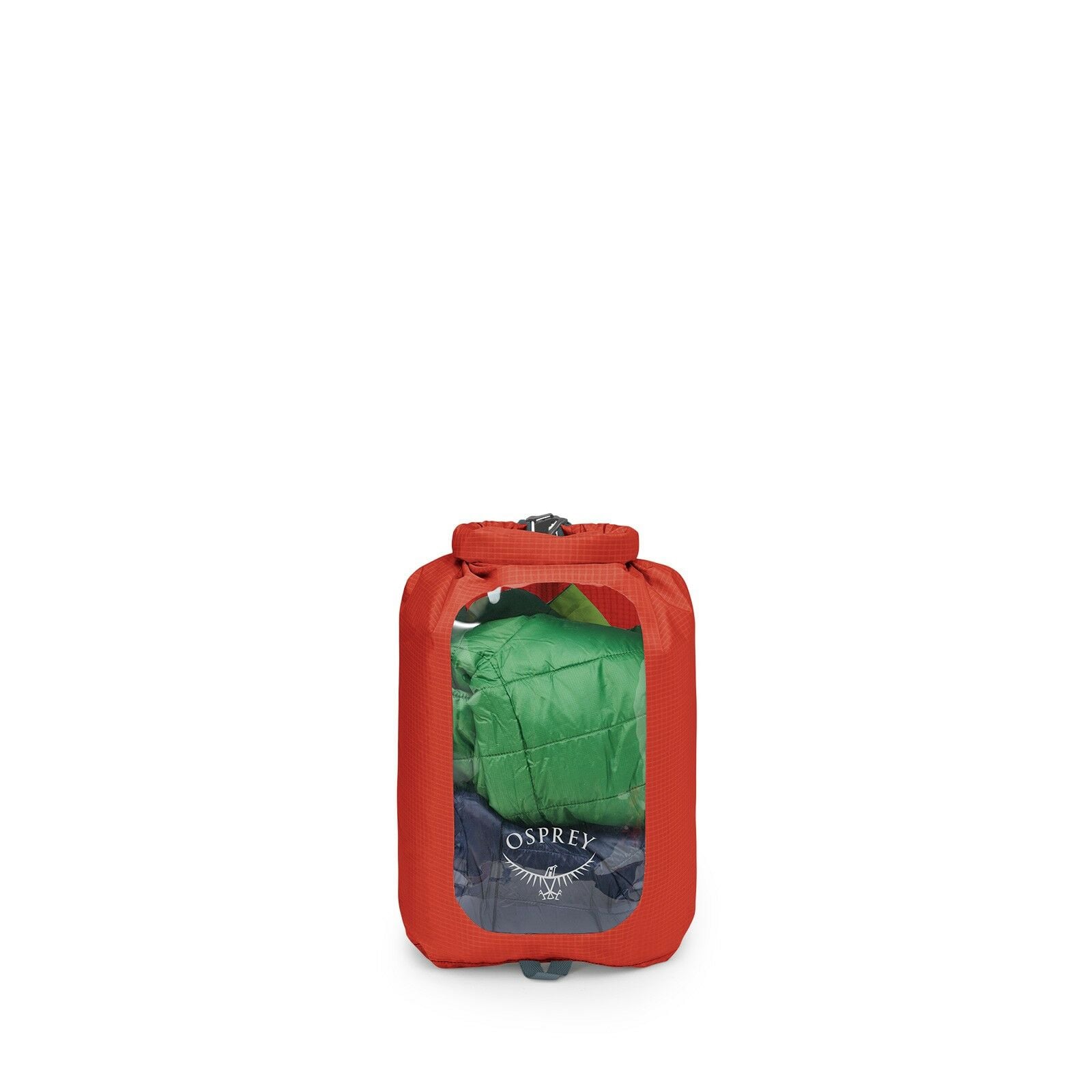 Front view of the Ultralight Dry Sack w/ Window 12L in color Mars Orange