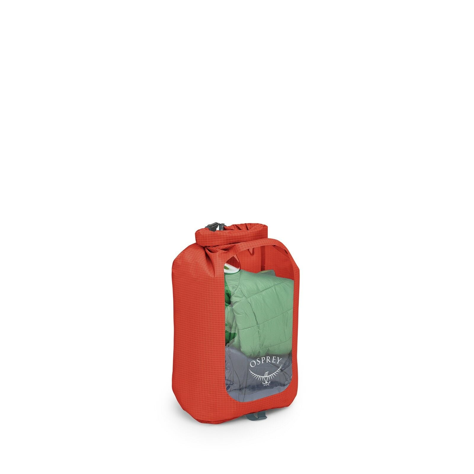 side view of the Ultralight Dry Sack w/ Window 12L in color Mars Orange