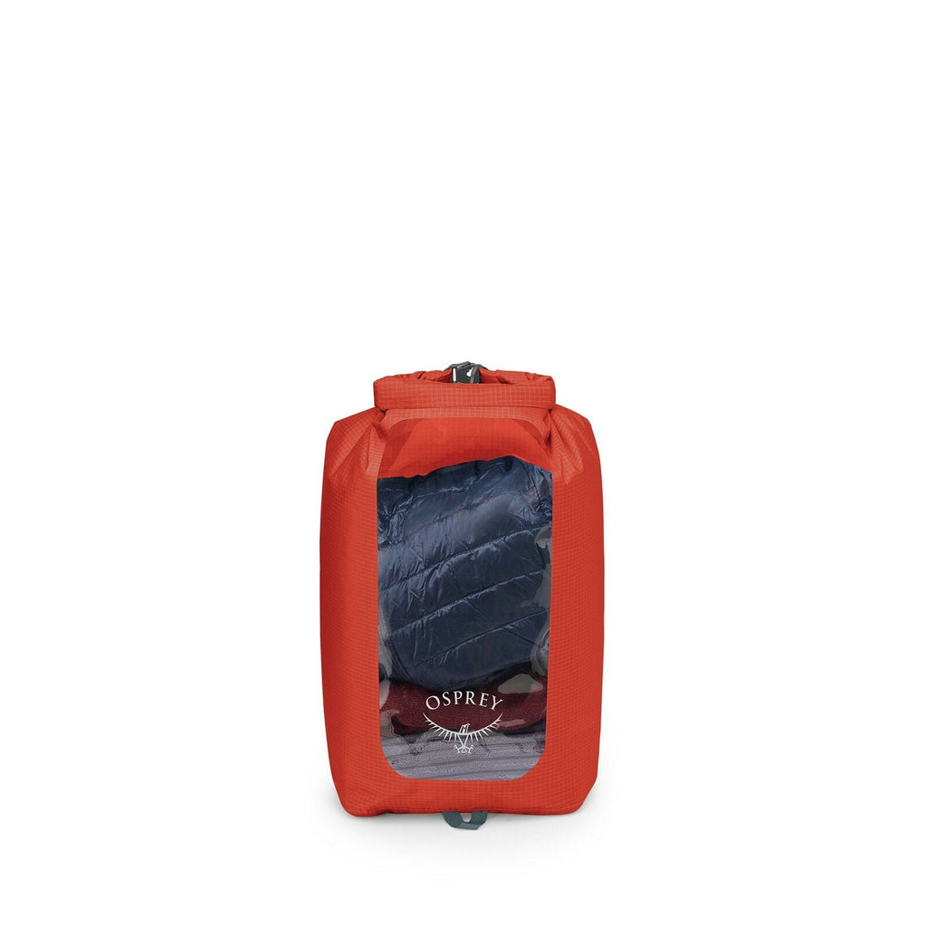 front view of the Ultralight Dry Sack w/ Window 20L in color Mars Orange