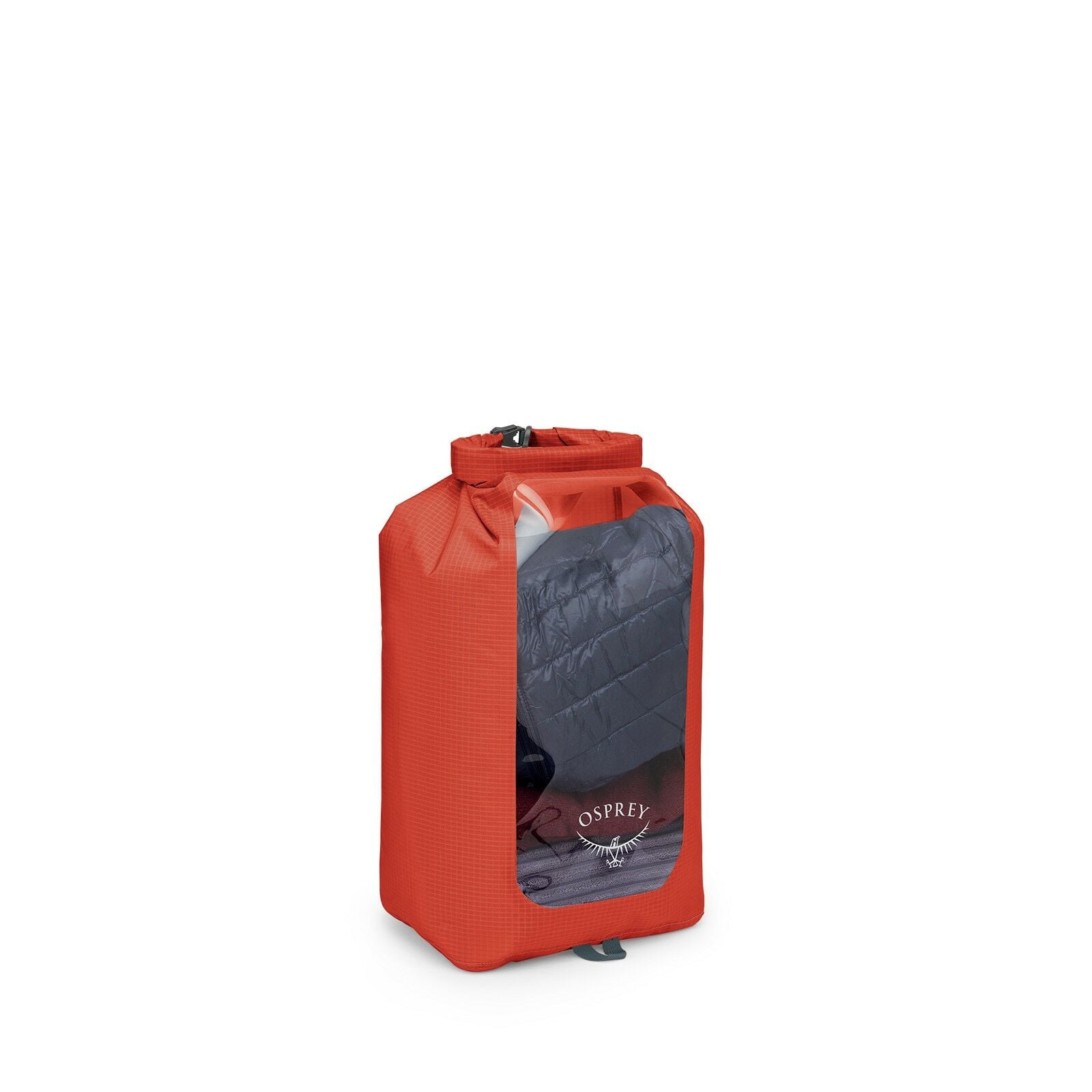 side view of the Ultralight Dry Sack w/ Window 20L in color Mars Orange