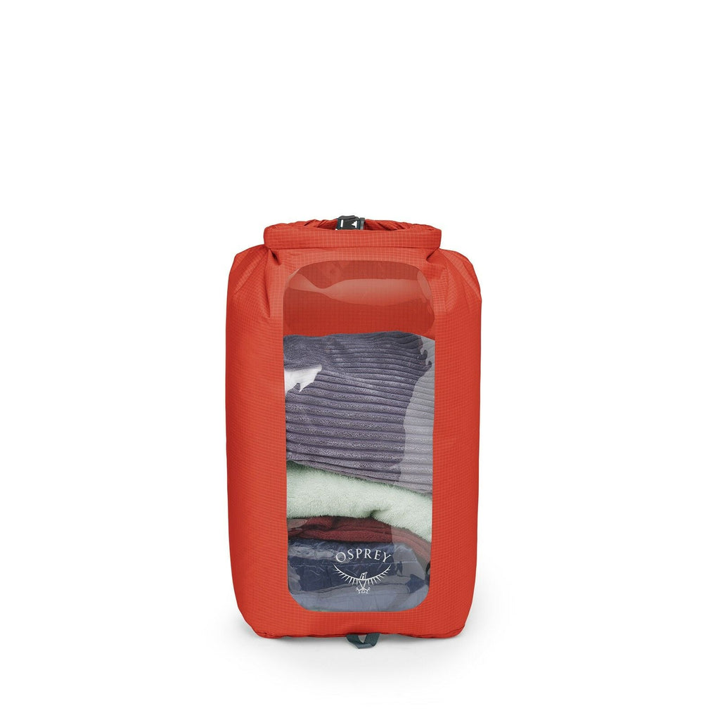 front view of the Ultralight Dry Sack w/ Window 35L in color Mars Orange