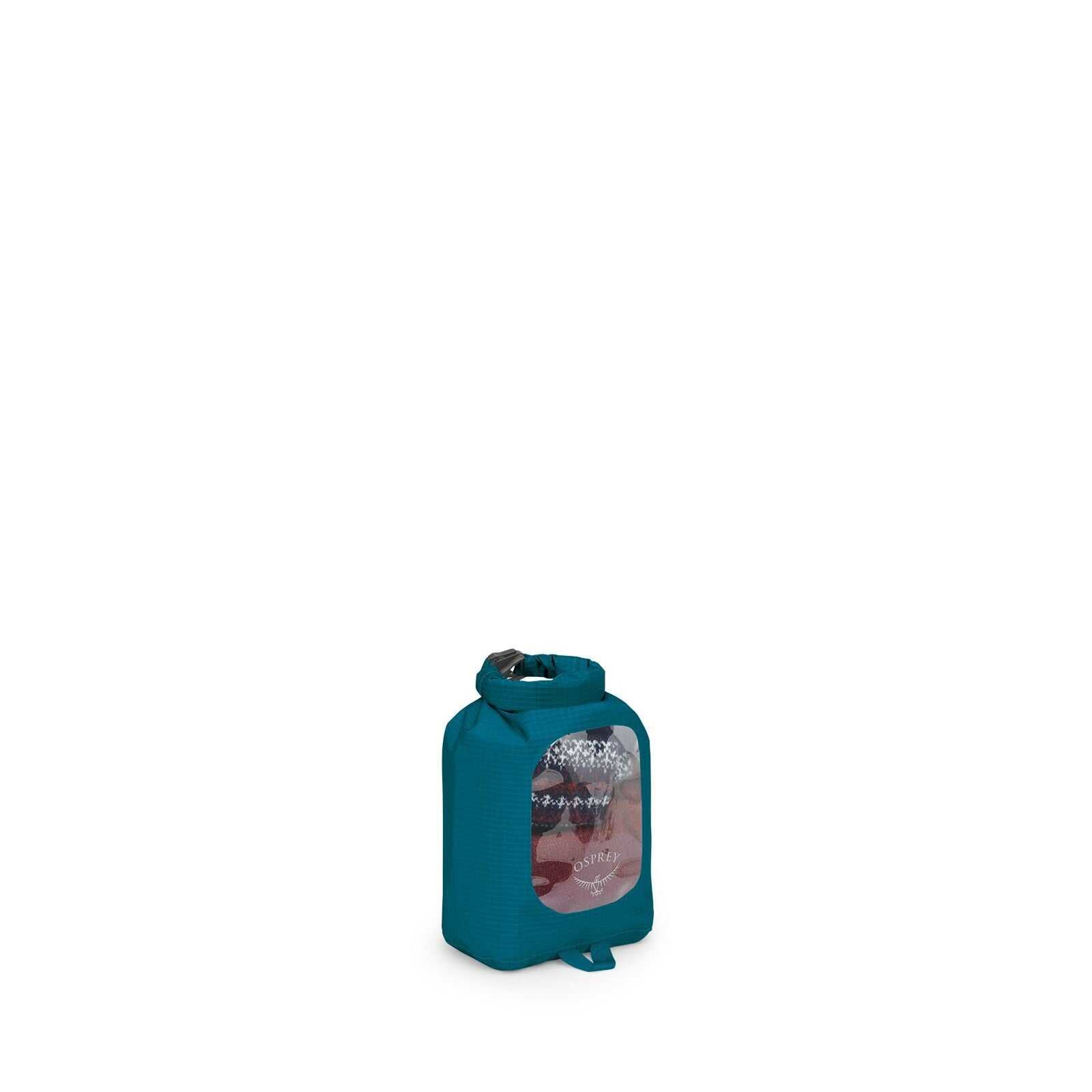 side view of the Ultralight Dry Sack w/ Window 3L in color waterfrontblue