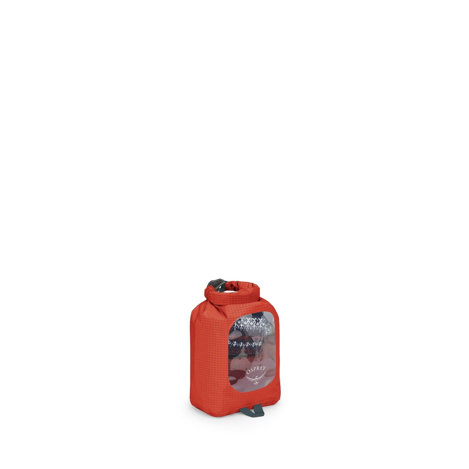 side view of the Ultralight Dry Sack w/ Window 3L in color Mars Orange