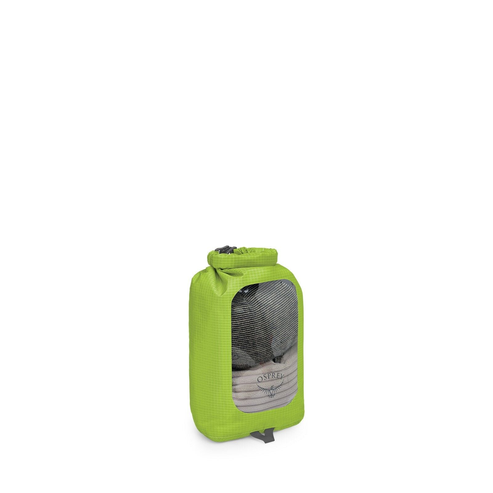 side view of the Ultralight Dry Sack w/ Window 6L in color limongreen