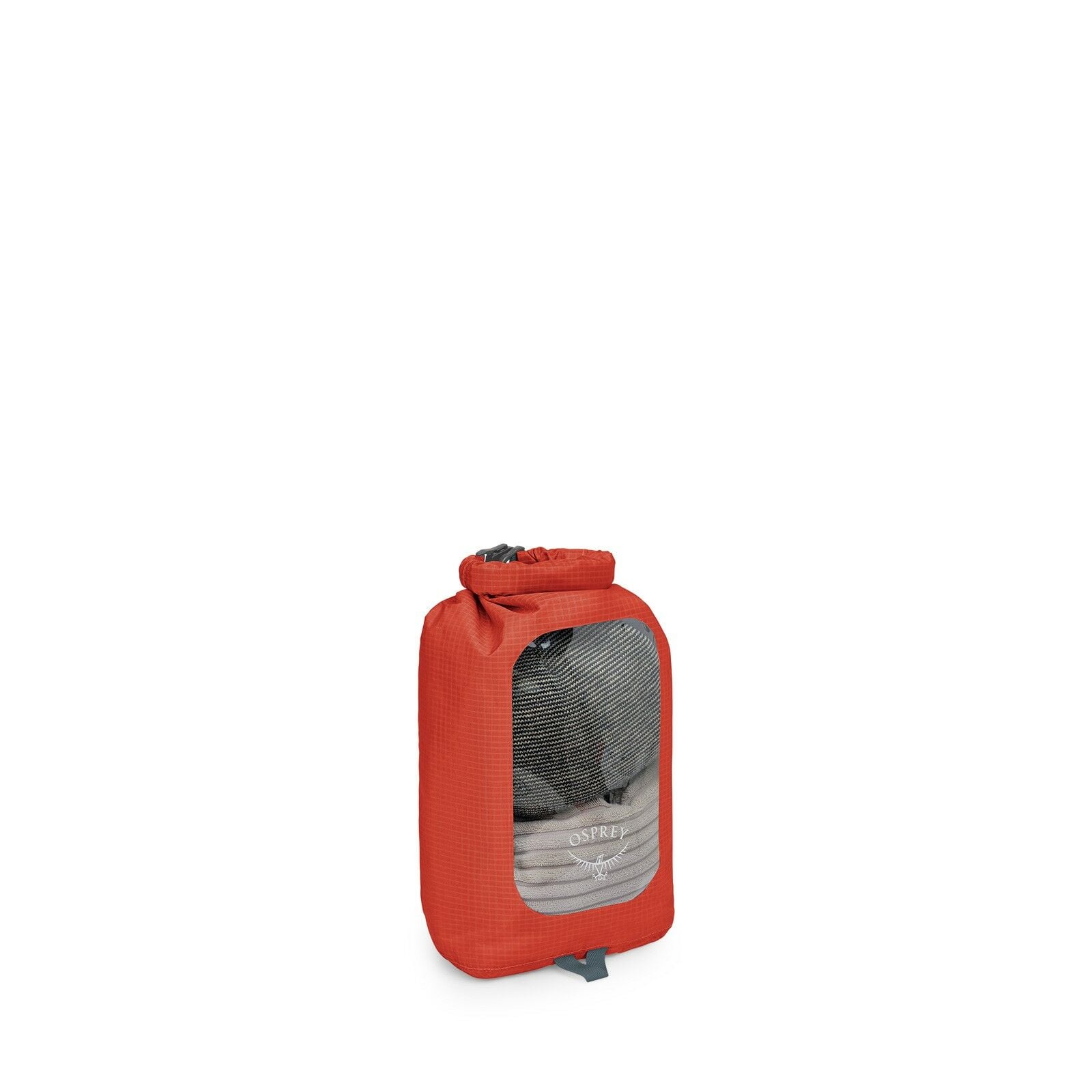 side view of the Ultralight Dry Sack w/ Window 6L in color Mars Orange
