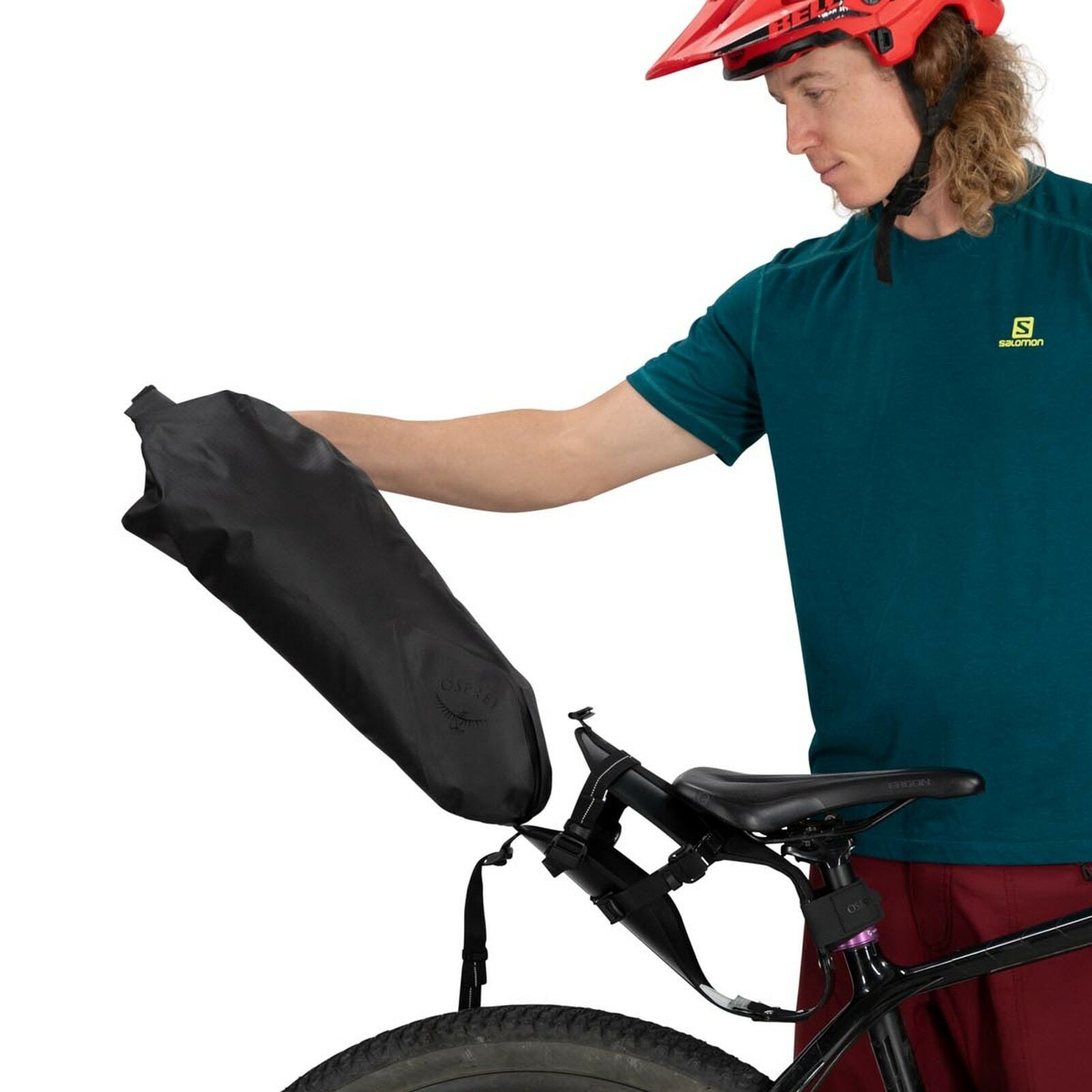Escapist Saddle bag detail image on bike in black