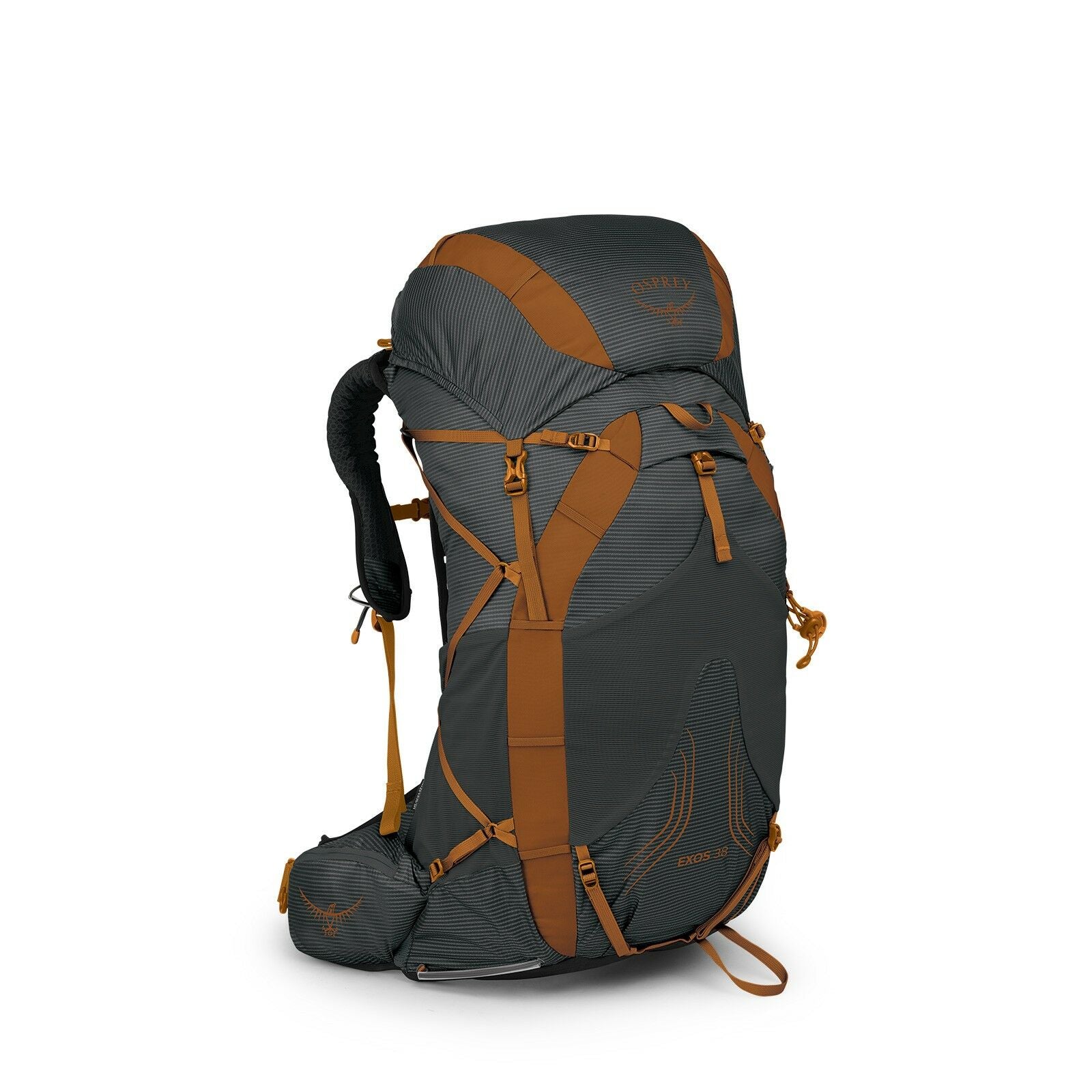 side view of the Exos 38 in color Dark Charcoal