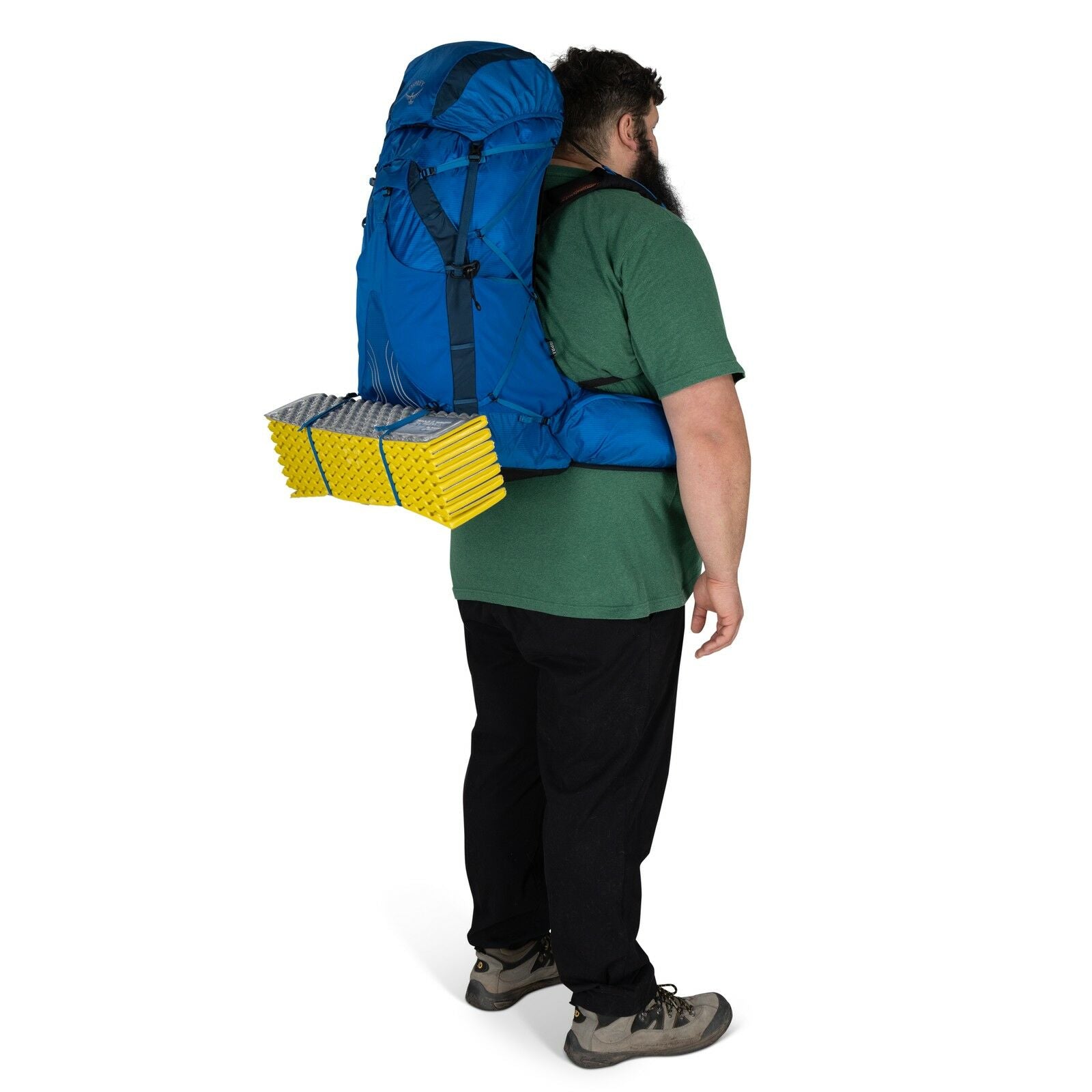 model wearing the EXOS 58 Extended Fit in color Blue Ribbon