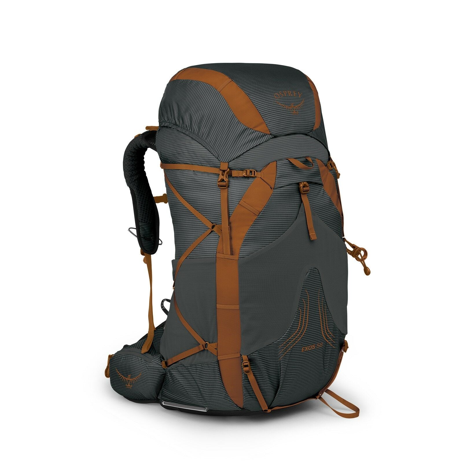 Side image of the EXOS 58 in color Dark Charcoal