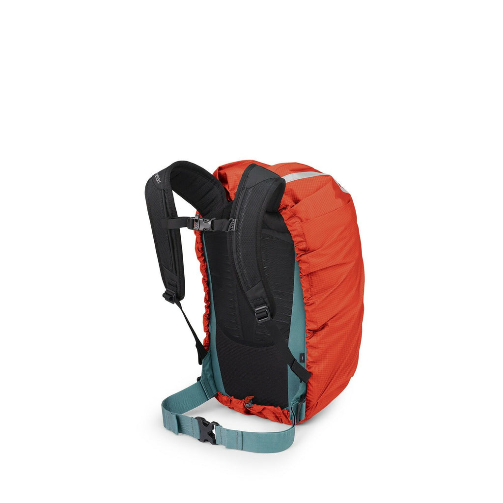 a 4/5 view of the Hi-Vis Commuter Raincover in color marsorange