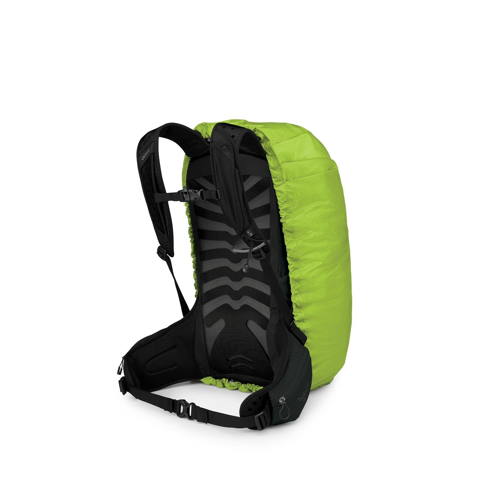 a 4/5 view of the Hi-Vis Raincover Small in color limongreen