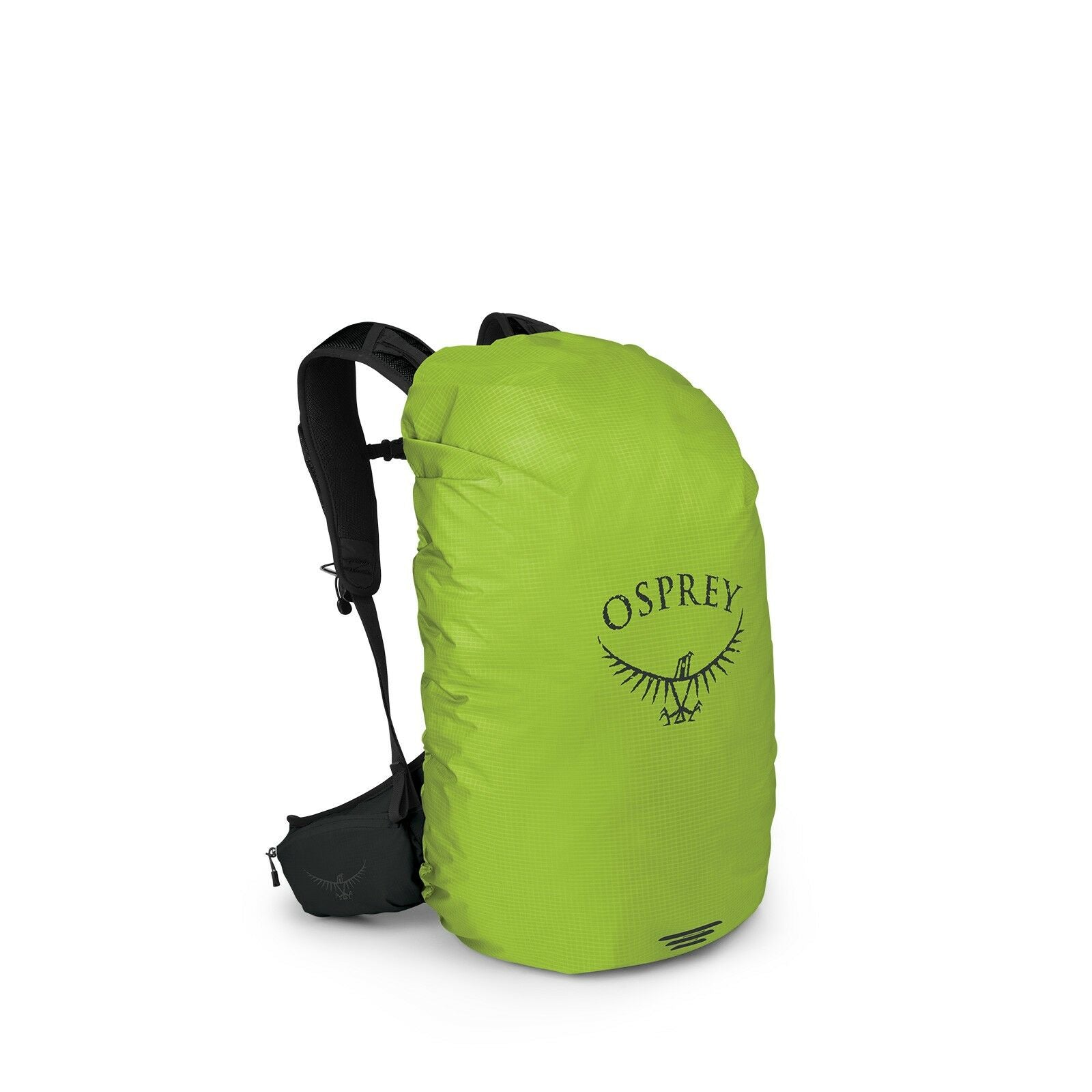 side view of the Hi-Vis Raincover Small in color limongreen