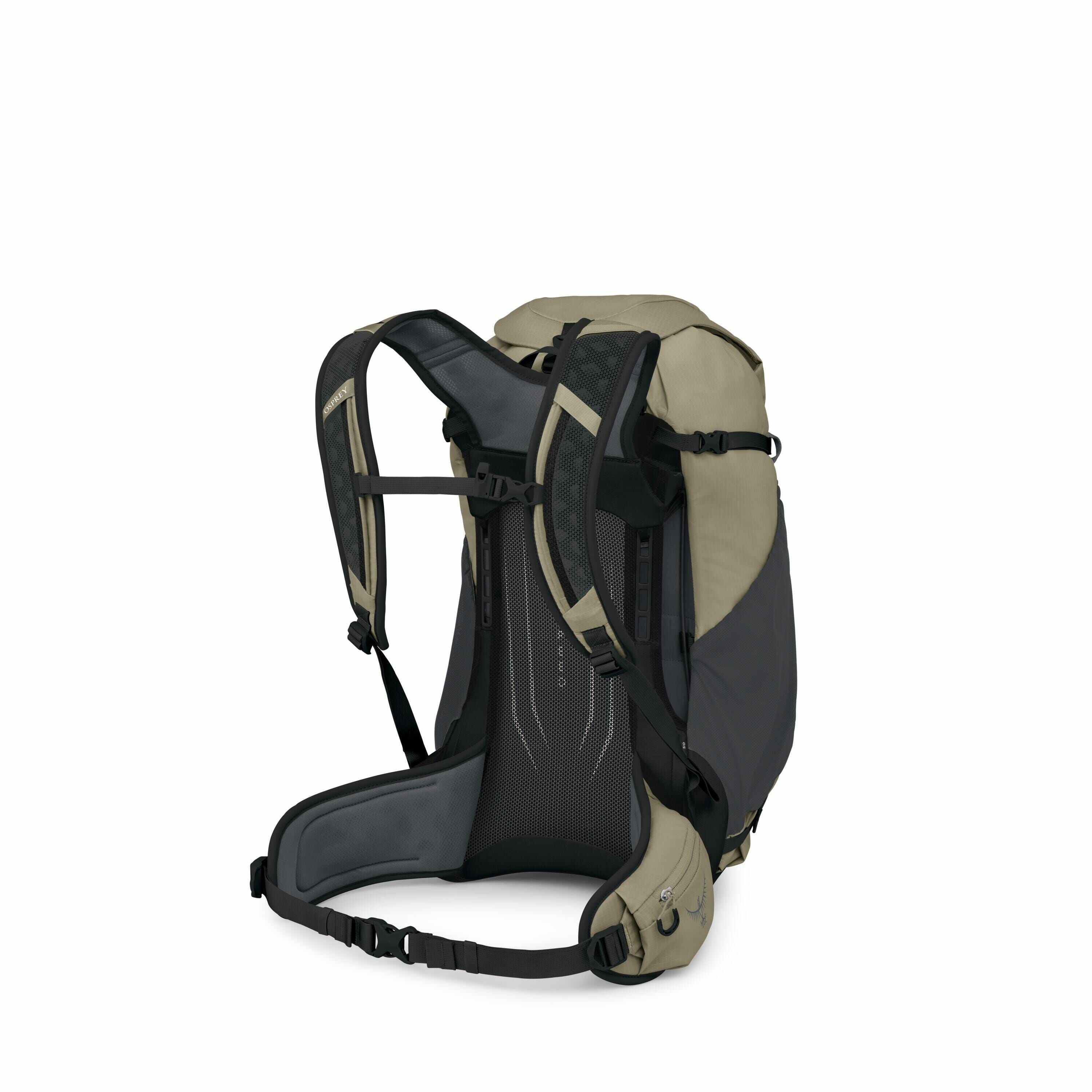The image displays two backpacks that are designed for outdoor use, showcasing their back and shoulder strap configuration. Both backpacks feature a sturdy, ergonomic design with padded shoulder straps and a ventilated back panel for comfort and support d