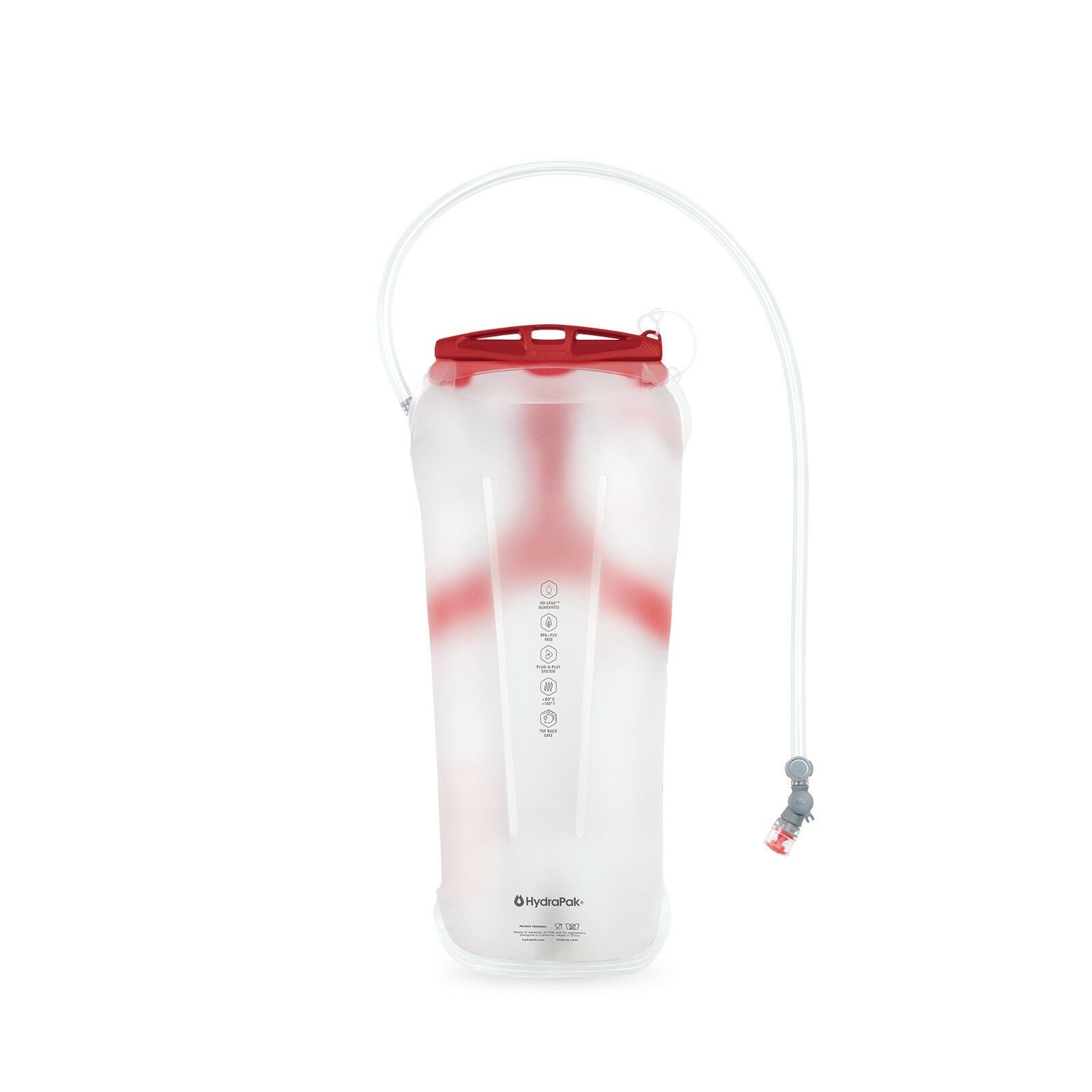 a back view of the Hydraulics™ LT 2.5 L Reservoir in color red