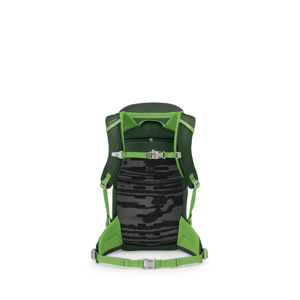 Back image of the Jet 18 in the color Green Canopy / Limeline Green