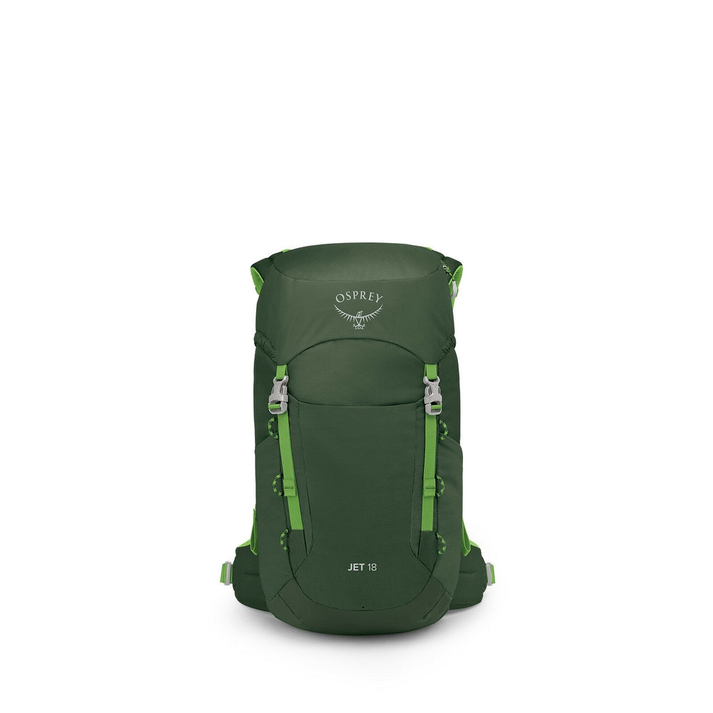 Front image of the Jet 18 in the color Green Canopy / Limeline Green