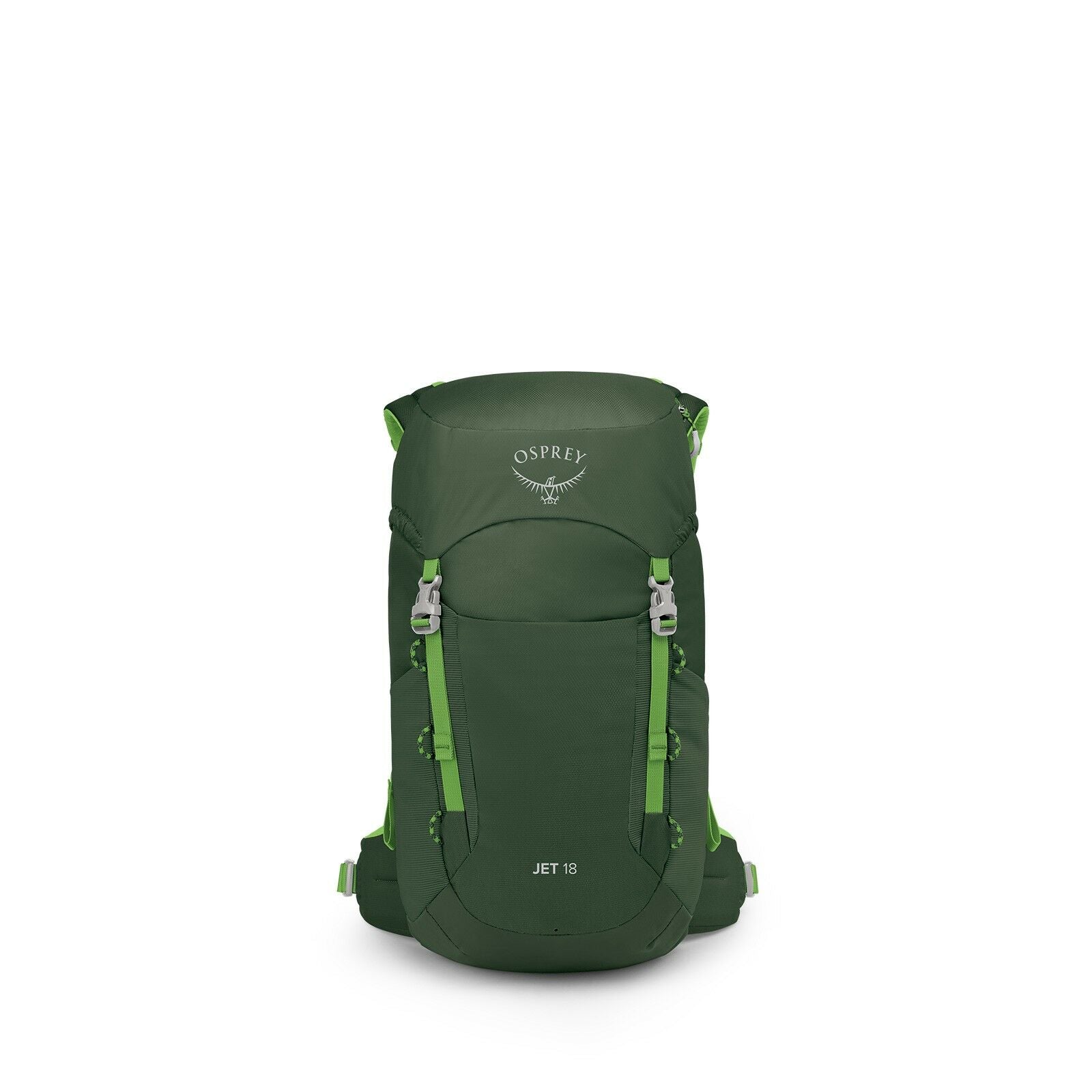 Front image of the Jet 18 in the color Green Canopy / Limeline Green
