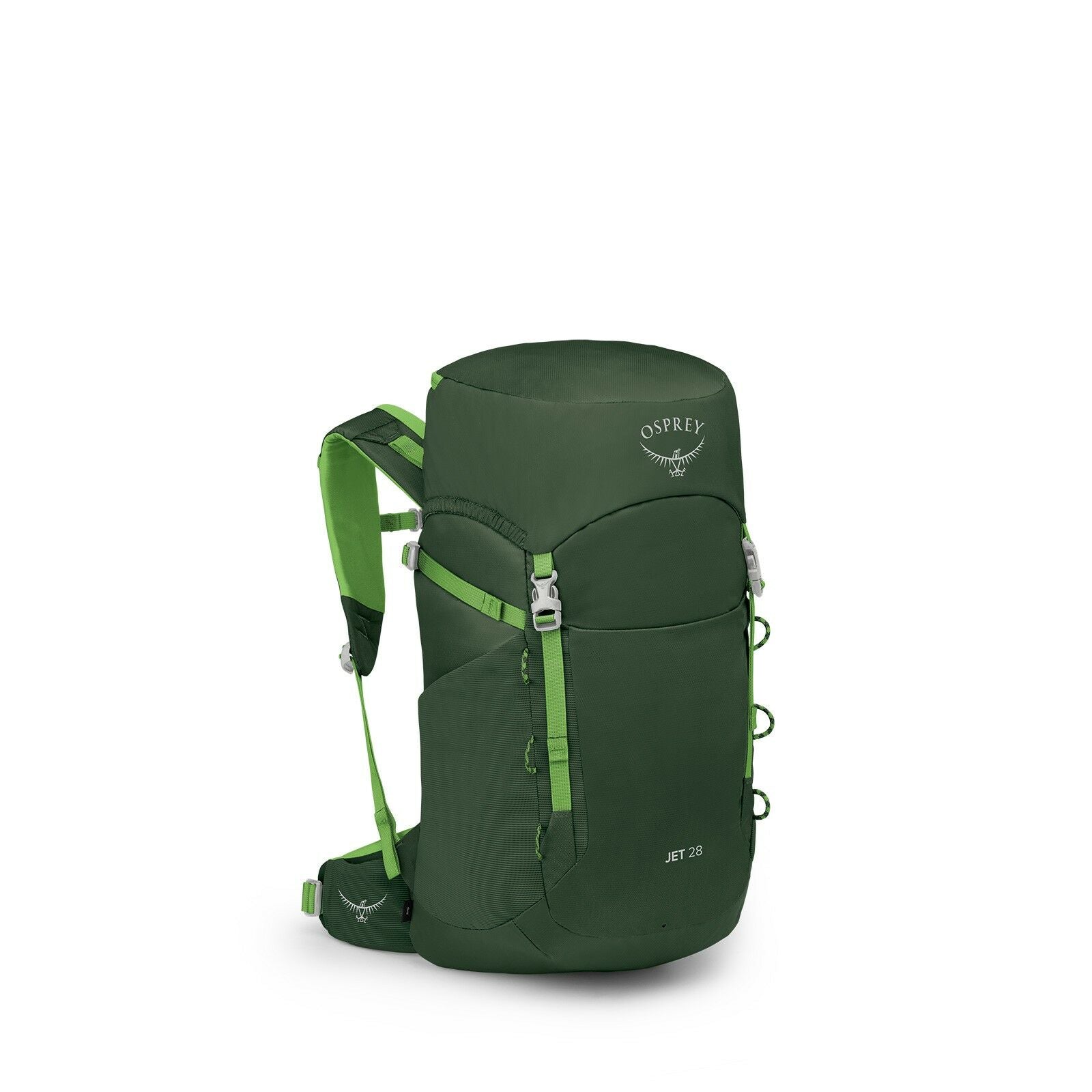 Side image of the Jet 28 in the color Green Canopy / Limeline Green