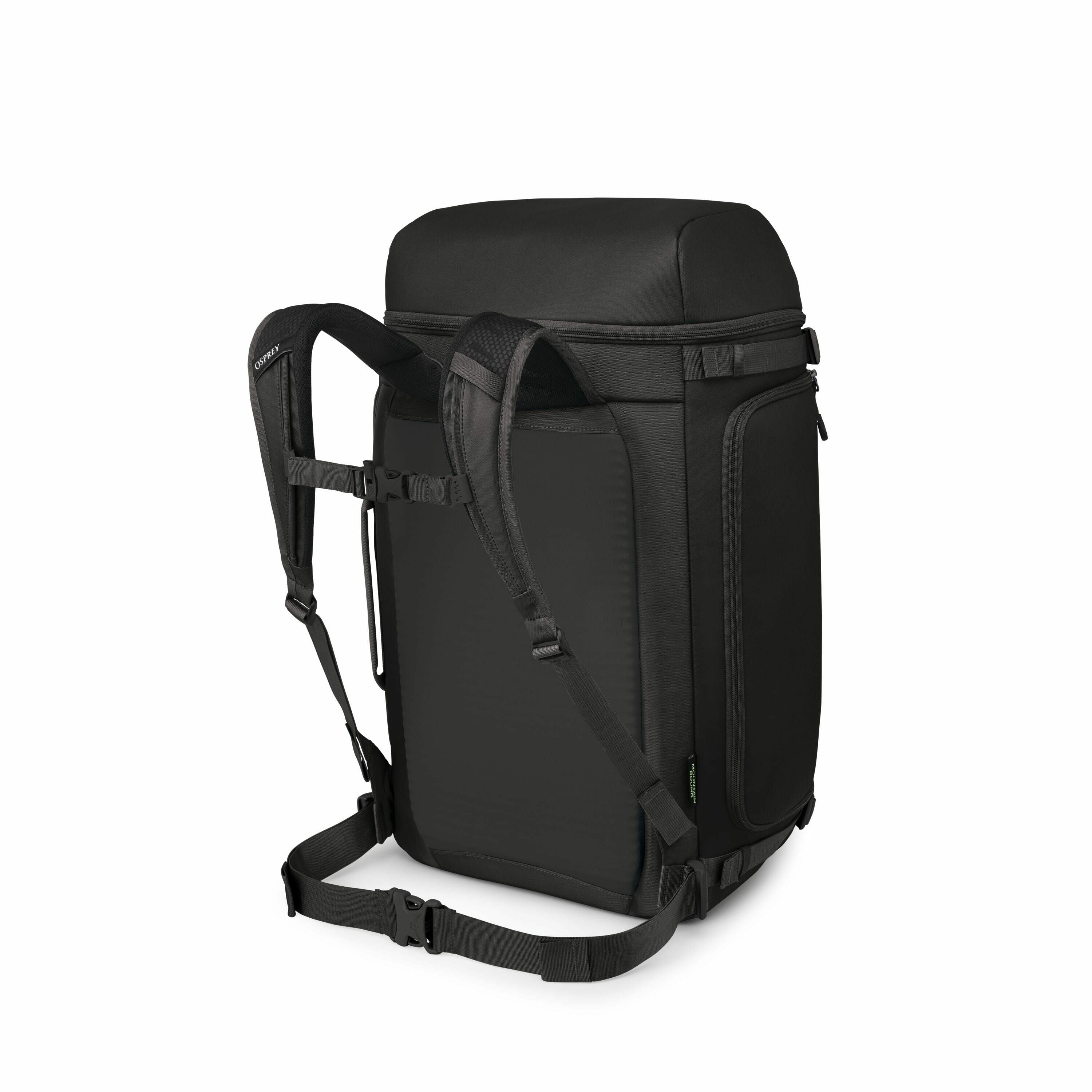 The images showcase a modular backpack with detachable components. The first few images display the backpack in a complete form, featuring shoulder straps, a top compartment, and side pockets. As the sequence progresses, the backpack appears to be disasse