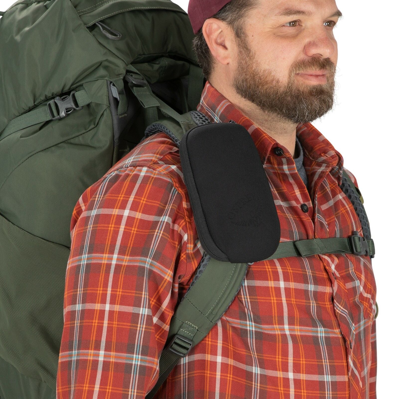 a detail of the Pack Pocket | Padded in color black
