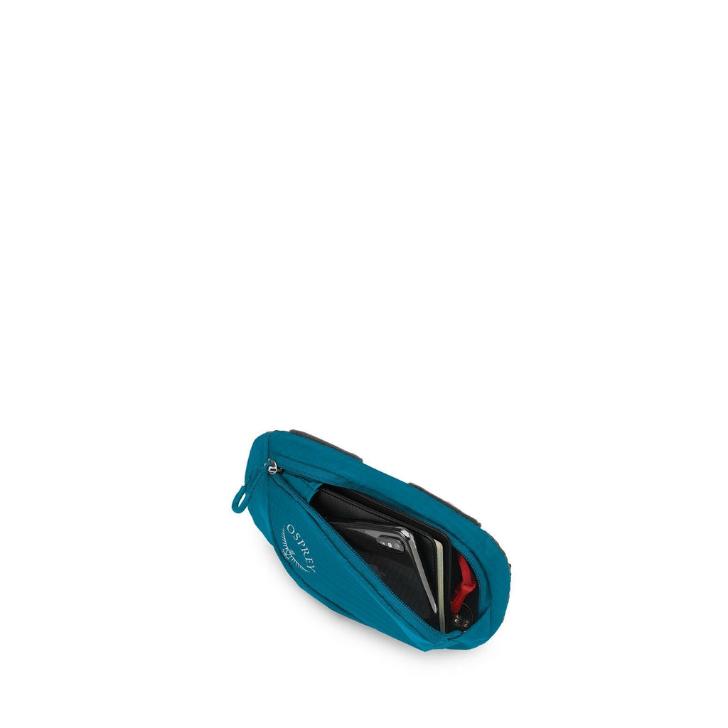 side view of the Pack Pocket | Zippered in color waterfrontblue
