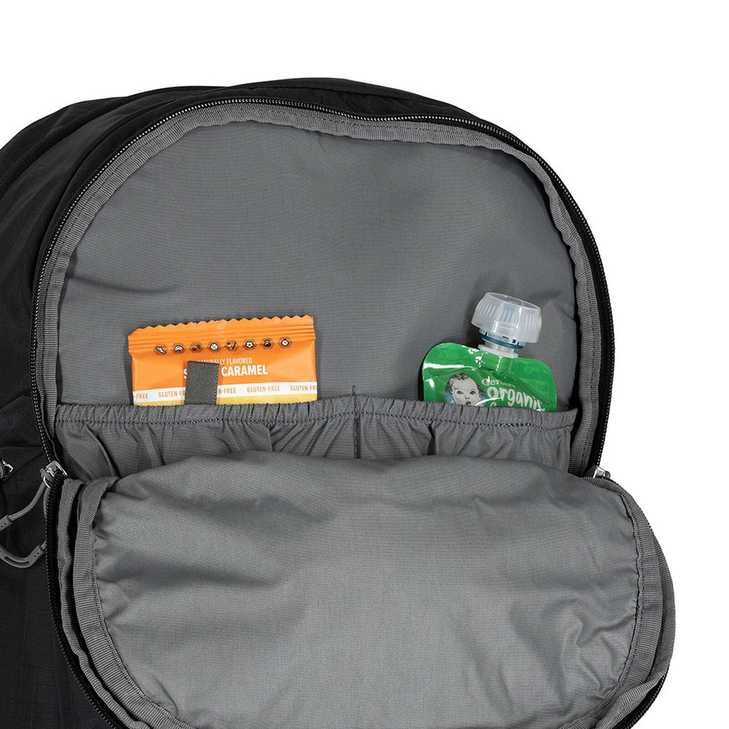 detail of Poco Changing Backpack in the color black