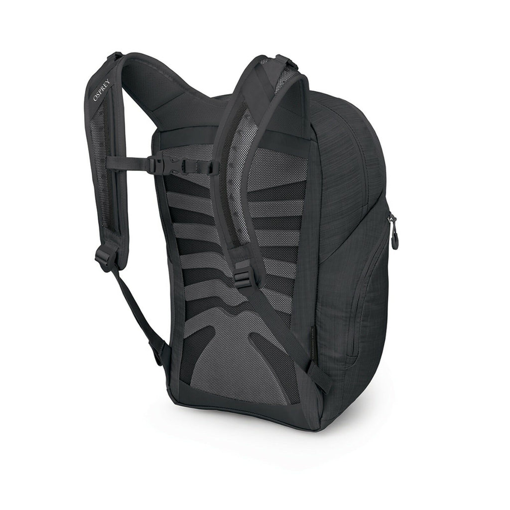 Side black view of Poco Changing Backpack in the color Deep Peyto
