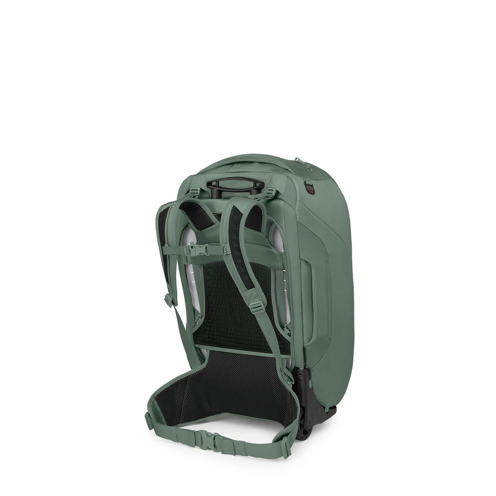 a 4/5 view of the Sojourn™ Wheeled Travel Pack 25"/60L in color Koseret Green