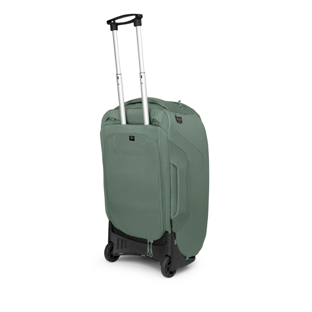 a 4/5 view of the Sojourn™ Wheeled Travel Pack 25"/60L in color Koseret Green