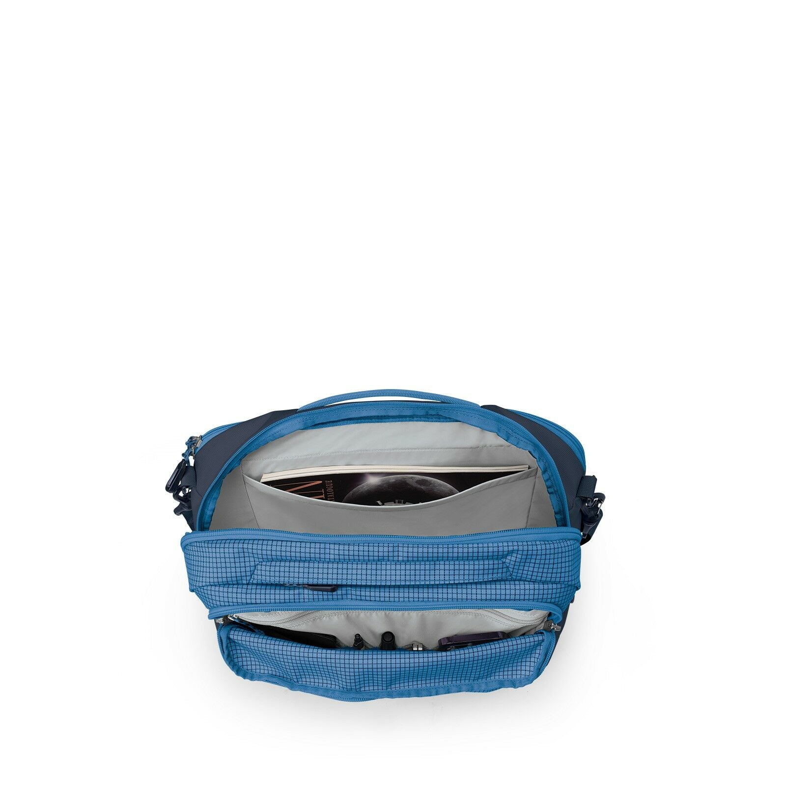 Internal image of the Transporter Carry On Boarding bag in the color Blue Flame