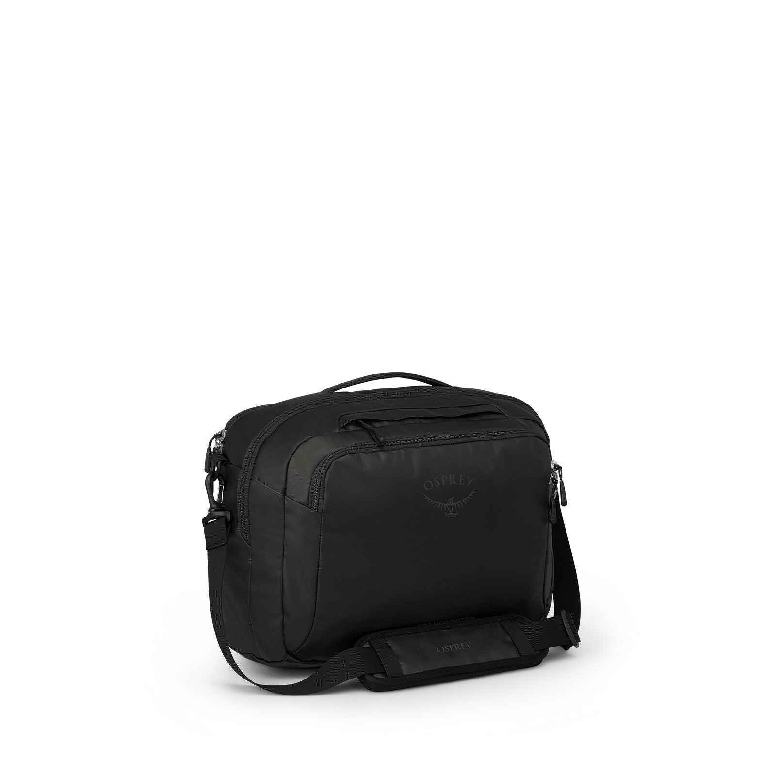 Side image of the Transporter Carry On Boarding bag in the color Raven Black