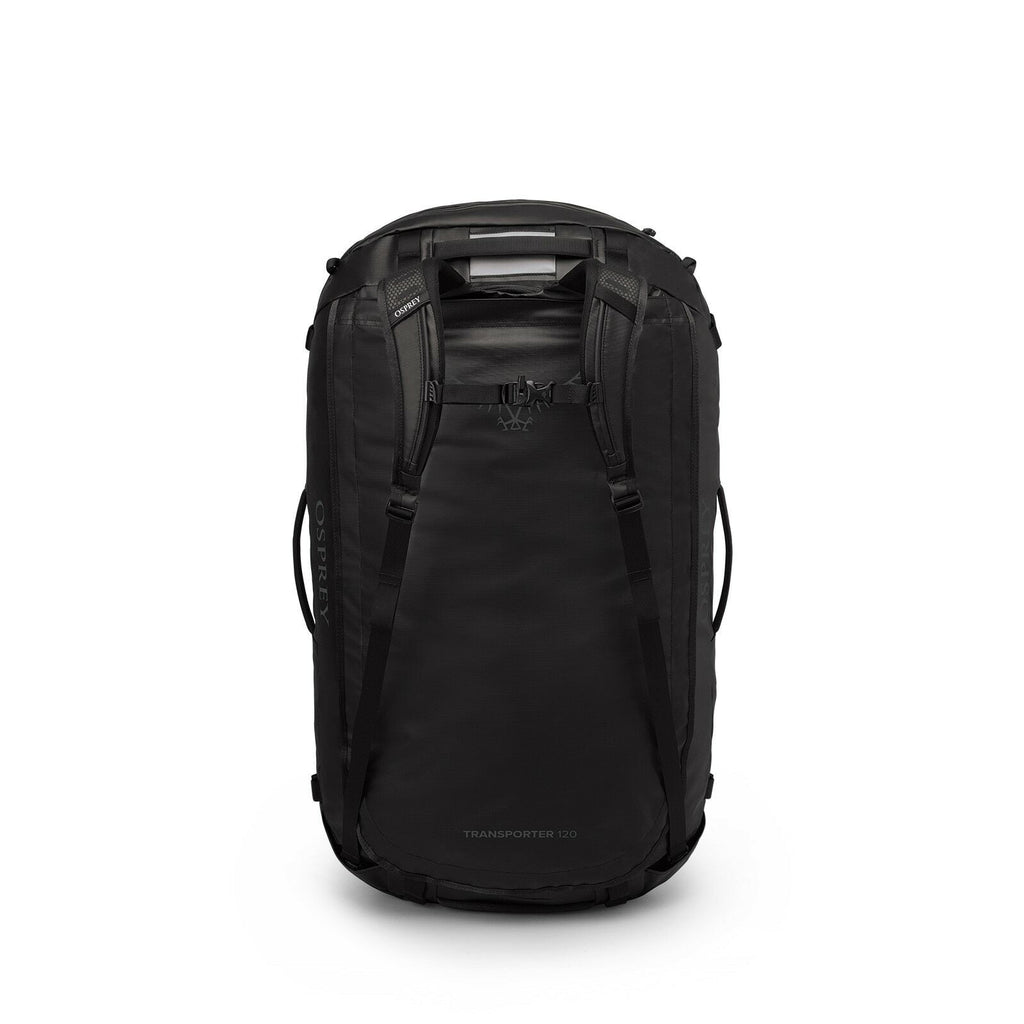 back image of the Transporter Duffel 120 in the color Raven Black