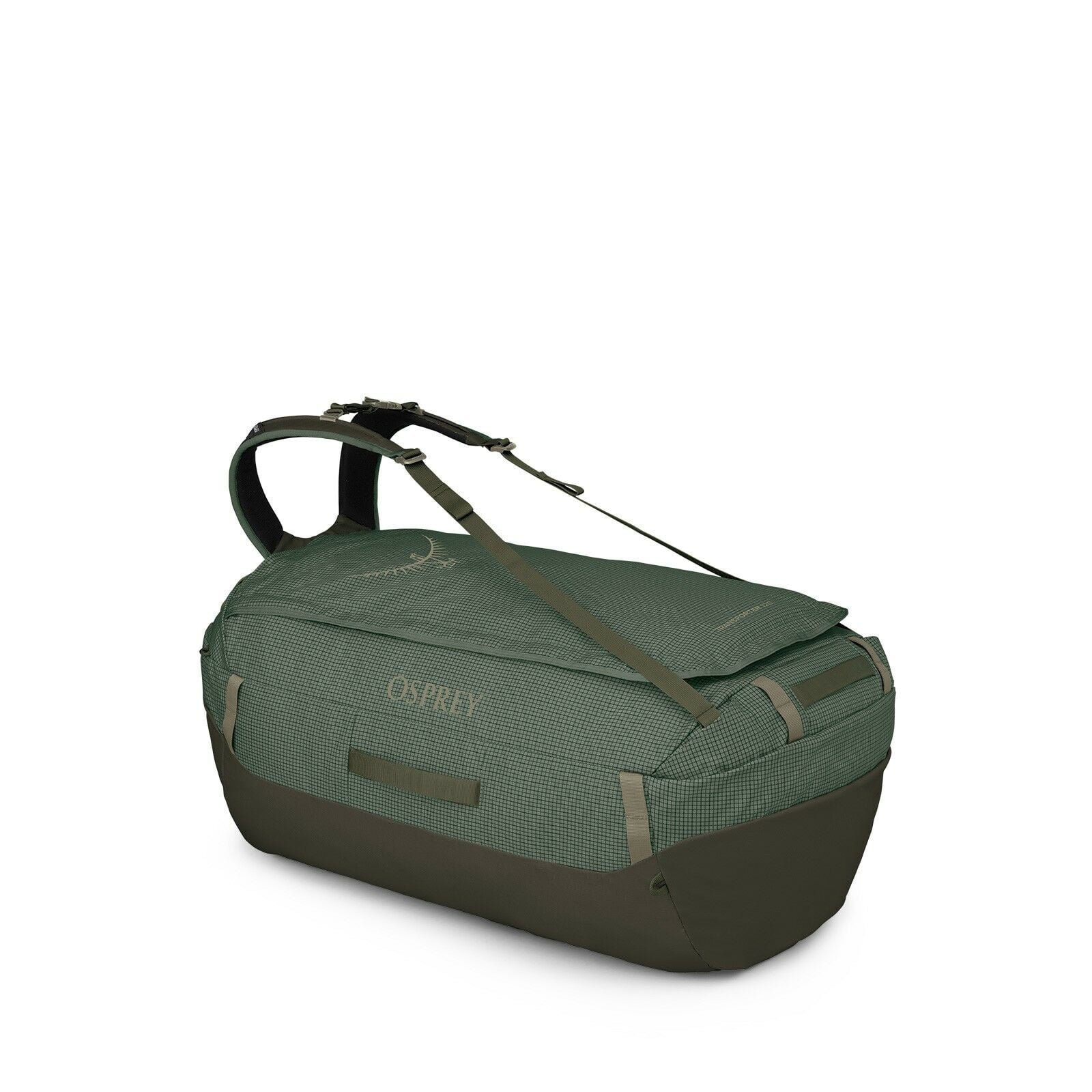 Side image of the Transporter Duffel 120 in the color Pine Leaf