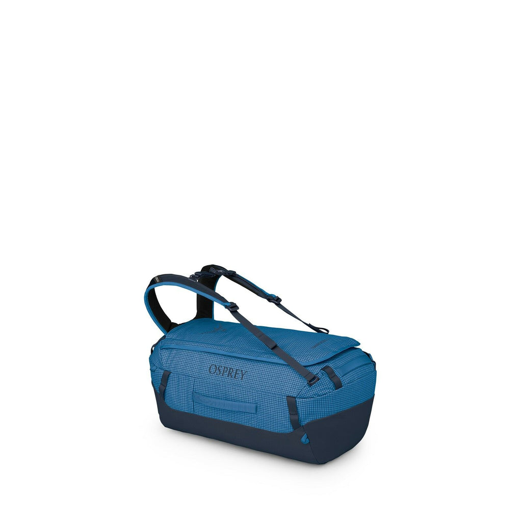Side image of the Transporter Duffel 40 in the color Blue Flame